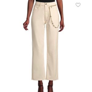 WeWoreWhat high rise waist dad denim straight leg bootcut  jeans